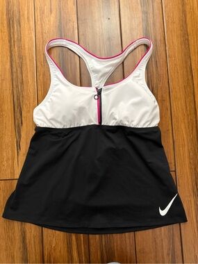Nike White Athletic Tank with Black Interior Detail